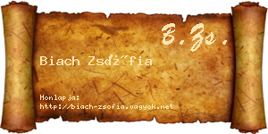 Biach Zsófia névjegykártya